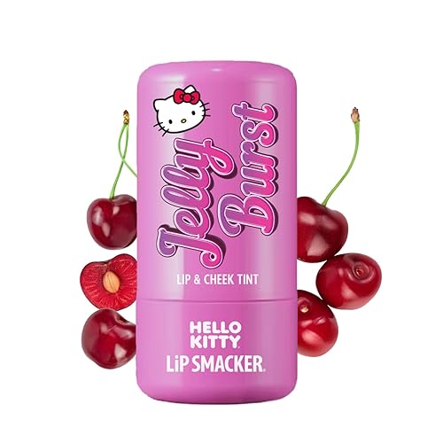 Lip Smacker Hello Kitty So Jelly Lip & Cheek Tint, Moisturizing Sheer & Buildable Color, Fun Bouncy Jelly Texture, Sweet Cherry Flavor - Cherry - Cherry