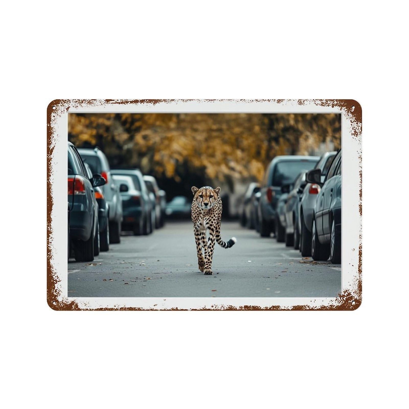 xiaoxiaoshen Cheetah Photography S Wall Decor Art Metal Tin Poster Modern Home Decor Art Home Bar Shop Decorations Vintage Sign 20x30cm
