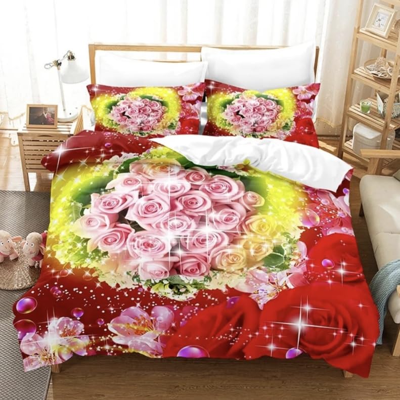 Funda nórdica cama 90 rosa con almohada de microfibra suave 155x220 cm