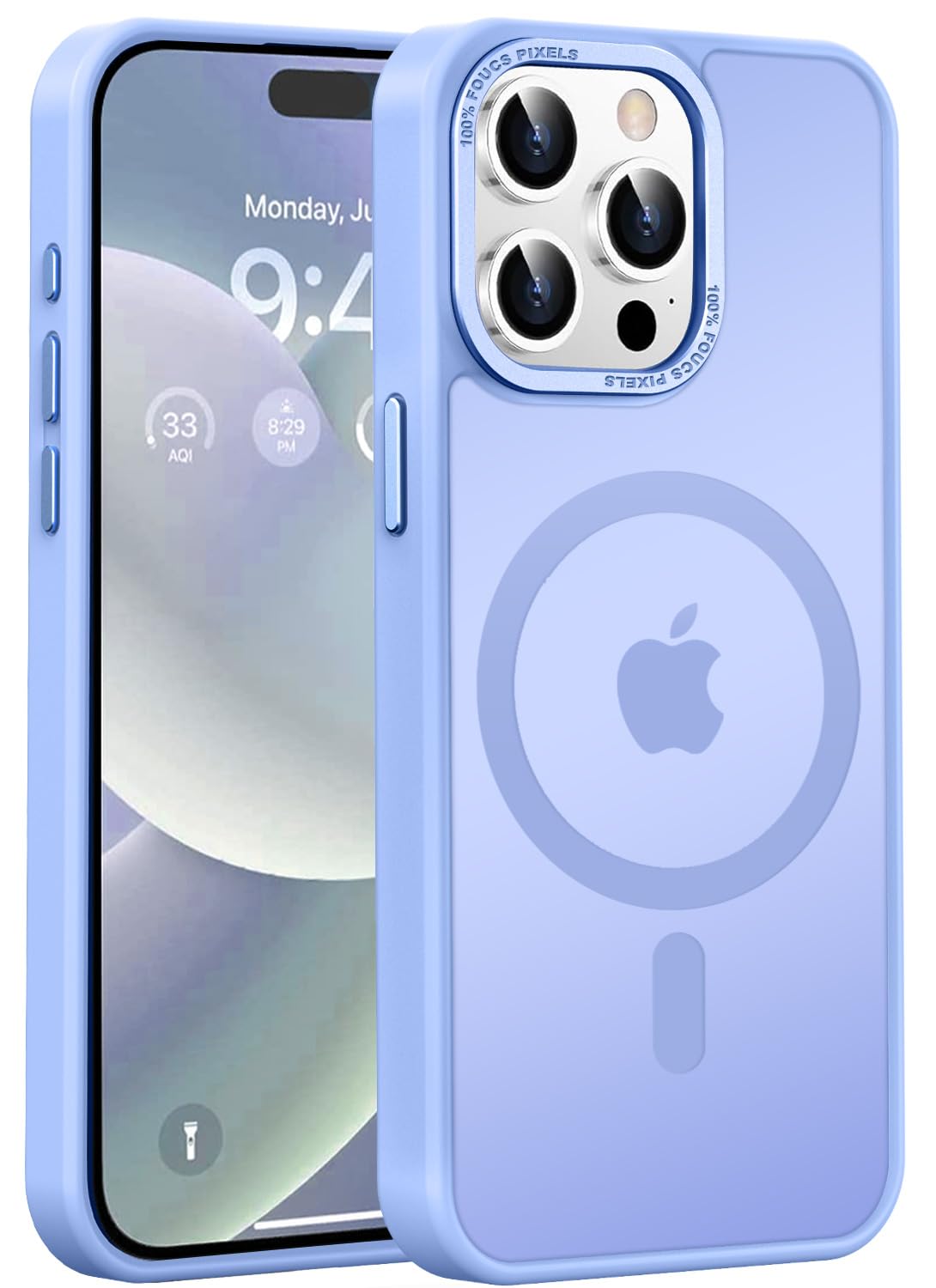 Newfuture Custodia magnetica aggiornata per iPhone 15 Pro Max [compatibile con Magsafe] [protezione di grado mil], custodia sottile traslucida per iPhone 15 Pro Max 6,7 pollici, blu