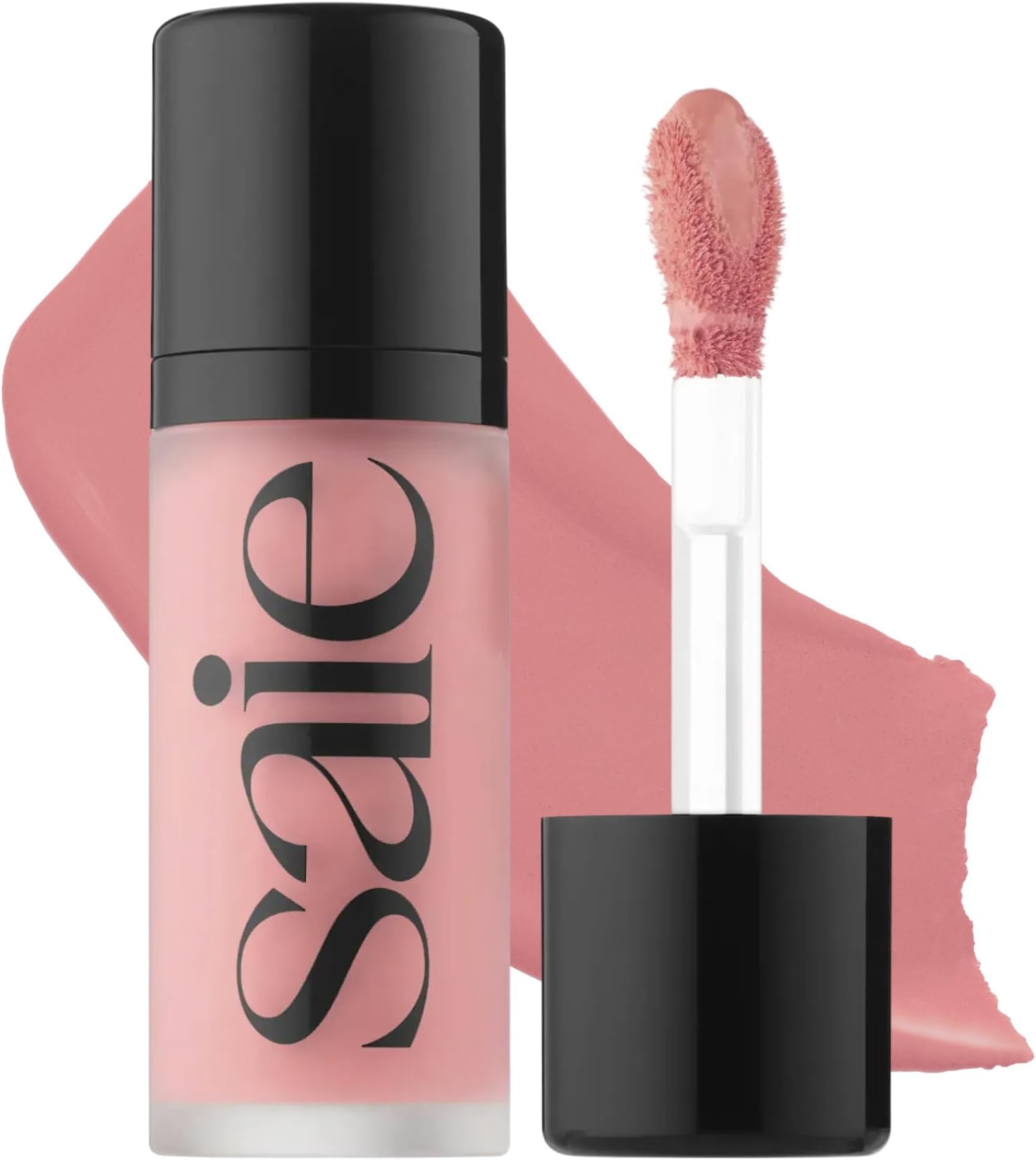 Saie Dew Liquid Blush for Cheeks - Hydrating Cream Blush Stick with a Blendable + Buildable Formula - Skincare Infused Dewy Cheek Tint for a Natural Flush - Glowy Makeup Essential - Lady (.40 oz)