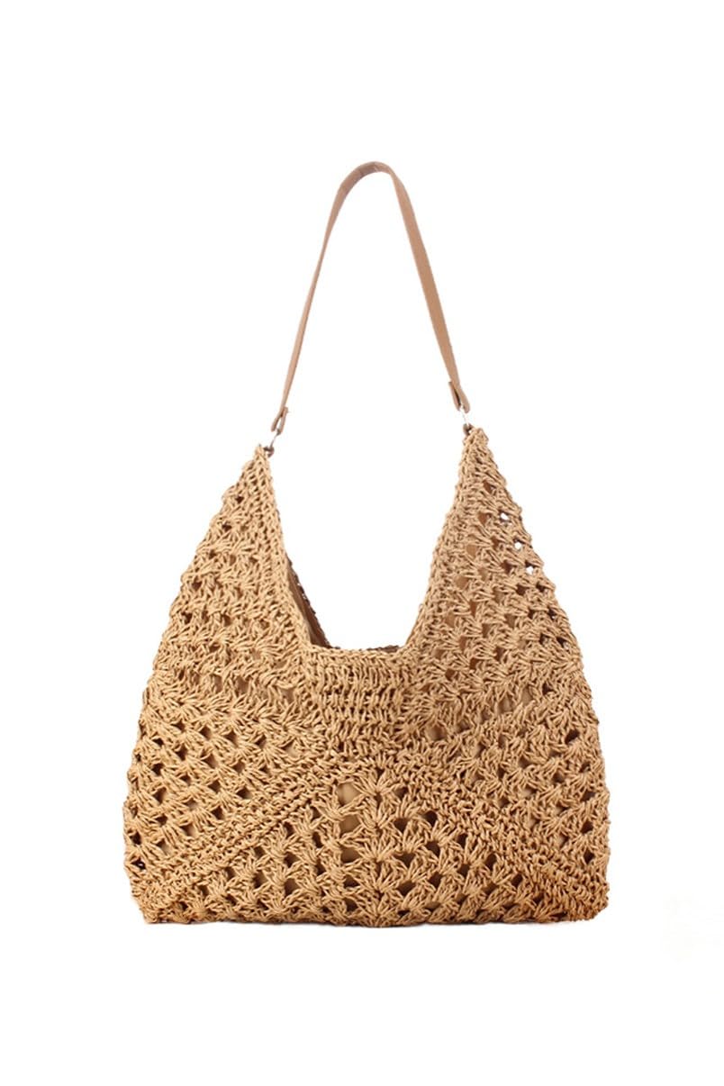 Straw Wicker Handmade Boho Summer Beach Aztec Tote Bag-image-35