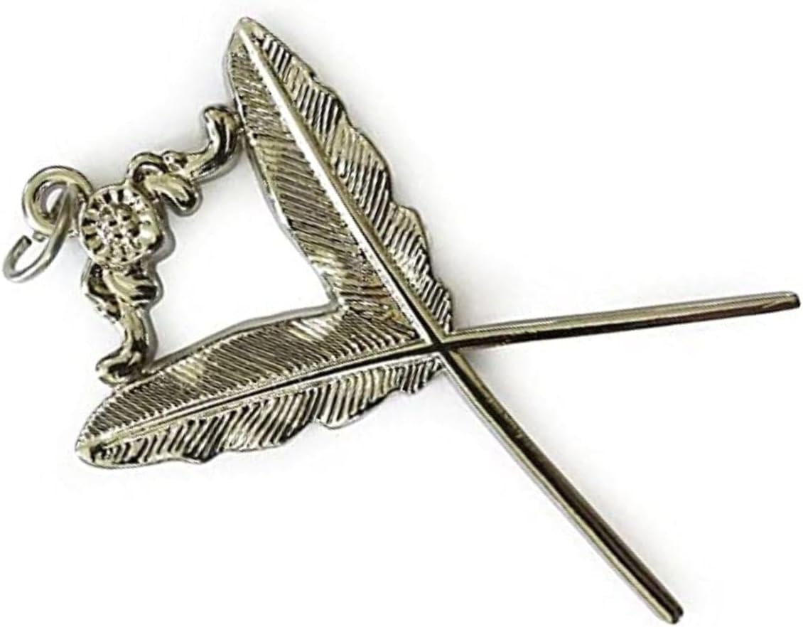 Bricks Masons Masonic Silver Collar Jewel - Secretary