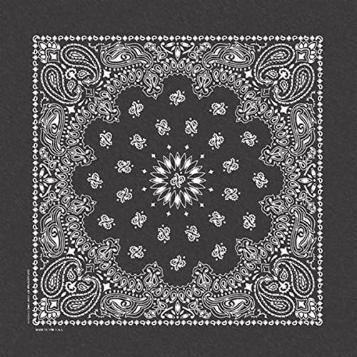 Carolina Manuf Stonewashed Paisley Bandana (Black)