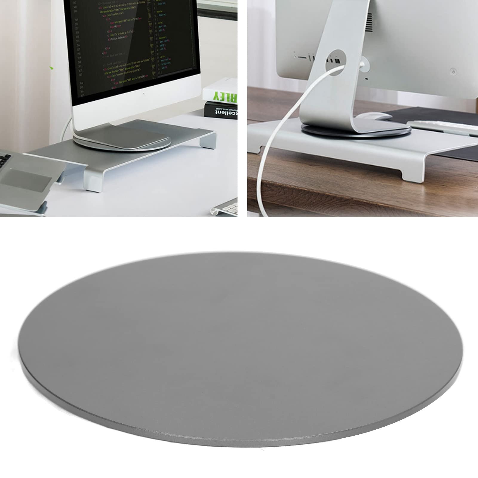 Base Girevole 360° Per Monitor In Lega Di Alluminio – Piattaforma Rotante Per Computer, Tablet, Smartphone, Diametro 21,6 Cm, Antiscivolo