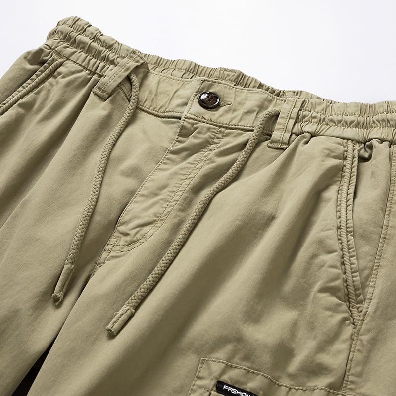 Men's Pants with Large Capacity Pockets Trend Cargo Long Pants Cotton Casual Athletic Fitted Comfortable Trousers3