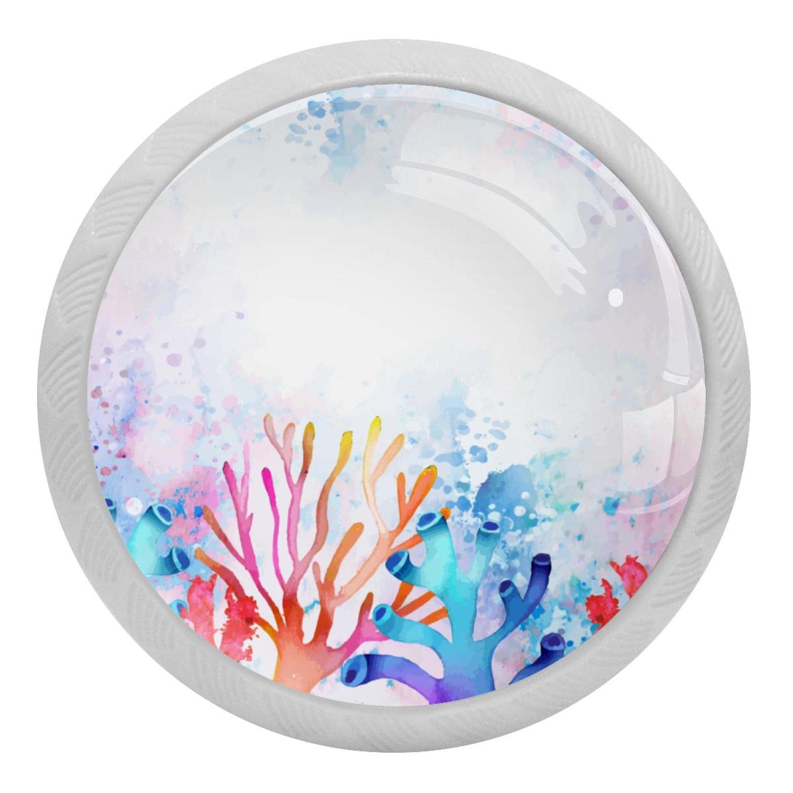 Boutons fluorescents corail pour meuble sombre et placard de nuit