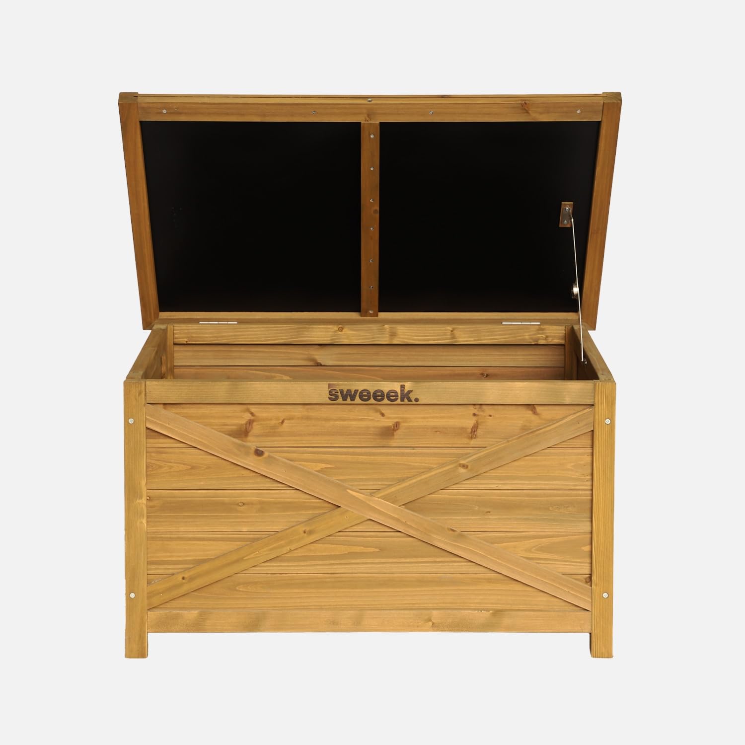 sweeek Cassapanca in Legno di Abete 80cm Marrone Naturale - 80x48x50 cm