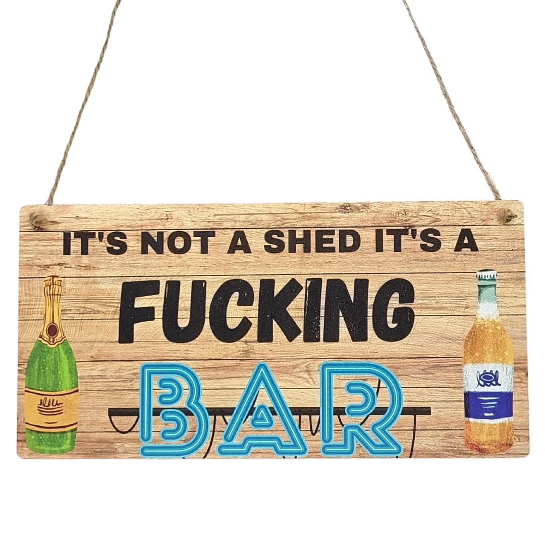 Second Ave Gift Company Second Ave Funny It's Not A Shed It's A Bar Wooden Hanging Rectangle Garden Sign Plaque