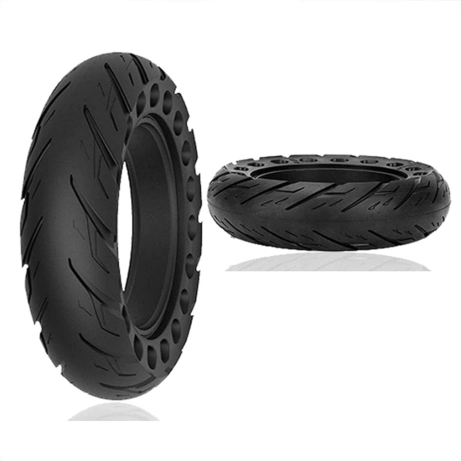 Ruote di Ricambio per Monopattino Elettrico da 10 Pollici 10X2.50 / 10X2.125 Pneumatici pieni antideflagranti, Assorbimento degli Urti a Nido d'Ape, Elevata Elasticità per Pneumatici Anteriori/Poste