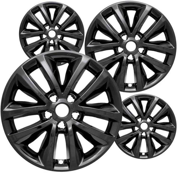 Fuel Rider Set of Four (4) 17 inches Gloss Black ABS Wheel Skins Impostors Wheel Covers Compatible with 2016-2018 Kia Sorento Wheels- Auto Tire Replacement Cap Cover