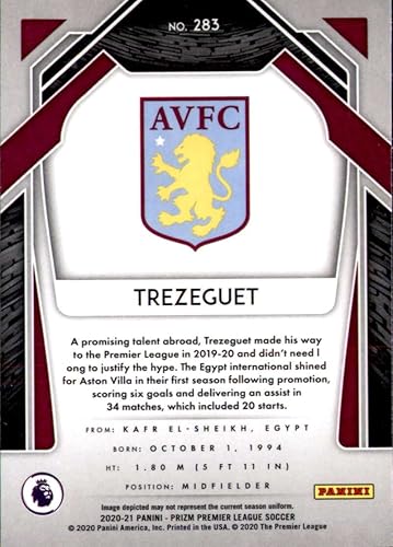 Miniatura 2 de 2020-21 PANINI PRIZM PREMIER LEAGUE #283 TREZEGUET ASTON VILLA SOCCER OFFICIAL TRADING CARD OF SOCCER