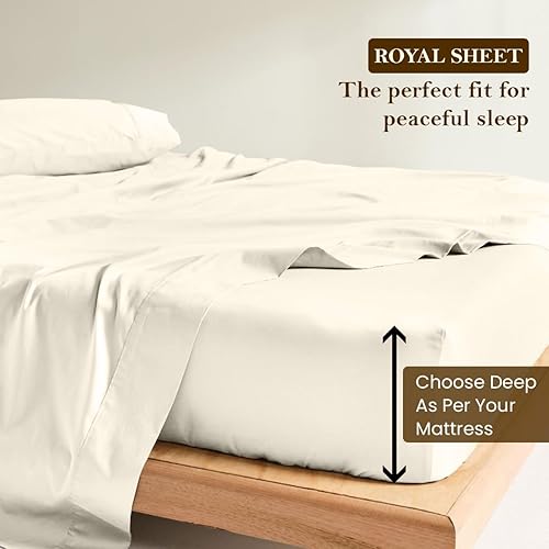 Miniatura 3 de El juego de sábanas de 550 hilos se adapta a colchones de hasta 11 a 13 pulgadas de profundidad, 100% algodón egipcio, tamaño matrimonial, color
