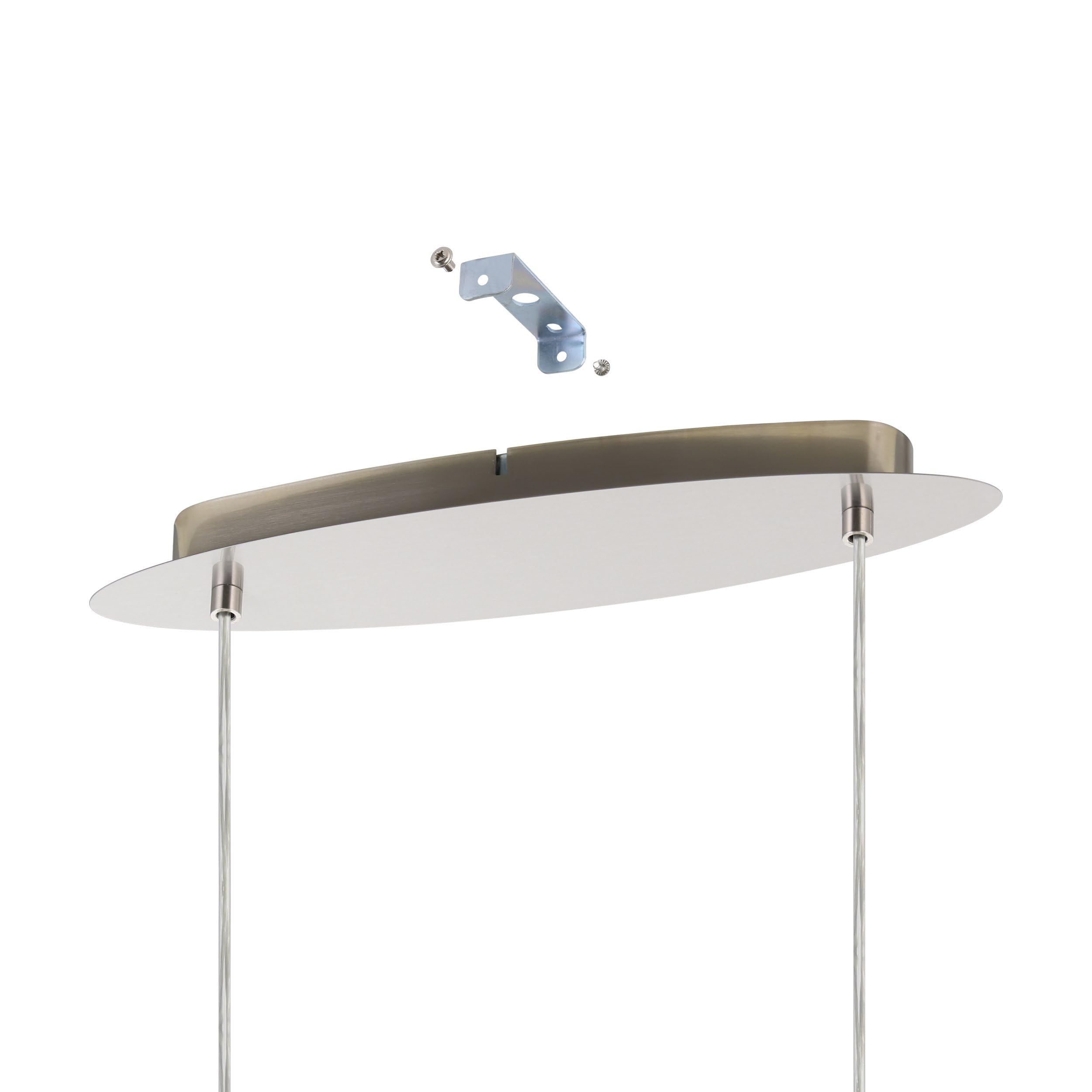 Eglo Suspension luminaire Maserlo, lustre suspendu en acier et textile | couleur nickel mat, taupe, doré, lampe de salon et de salle à manger, douille E27, 100 cm
