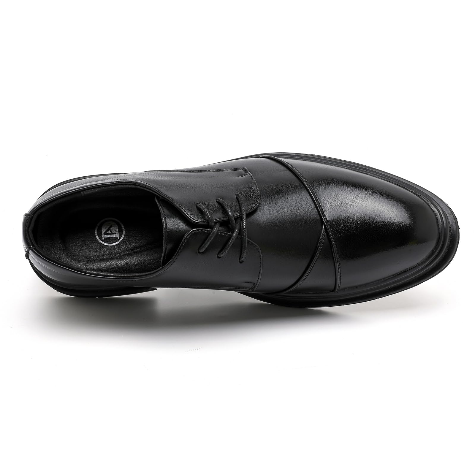 DADAWEN Chaussures de Ville Homme Cuir Verni Noir Derby pour Mariage cérémonie Travail Bureau