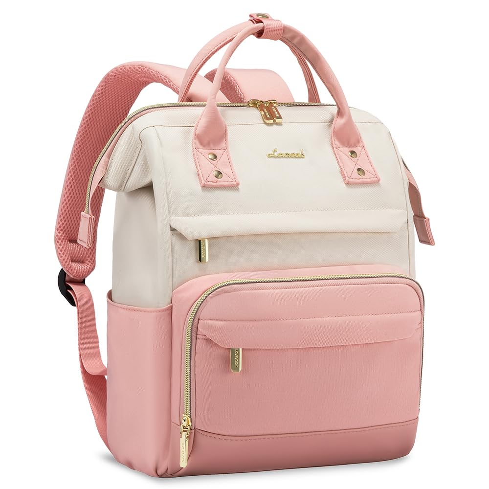 LOVEVOOK Backpack Purse for Women, Mini Backpacks, Small Backpack, Fashion Bag for Work Travel, Lightweight Daypack, Beige-Pink