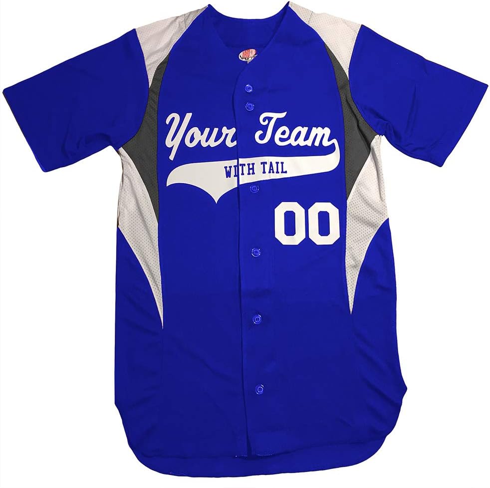 3 Color Button Down Custom Youth Baseball Jersey with Your Names and Numbers