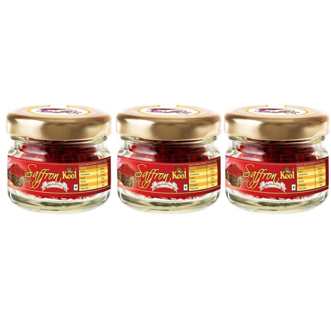 Mr. Kool 100% Pure, Natural, Premium Certified A++ Grade, Kashmiri Original Saffron/Kesar For Biryani, Skin Care, Sweets 1 Gm X 3 Pack of Combo (B0CCJRXGZQ) Amazon Price History, Amazon Price Tracker