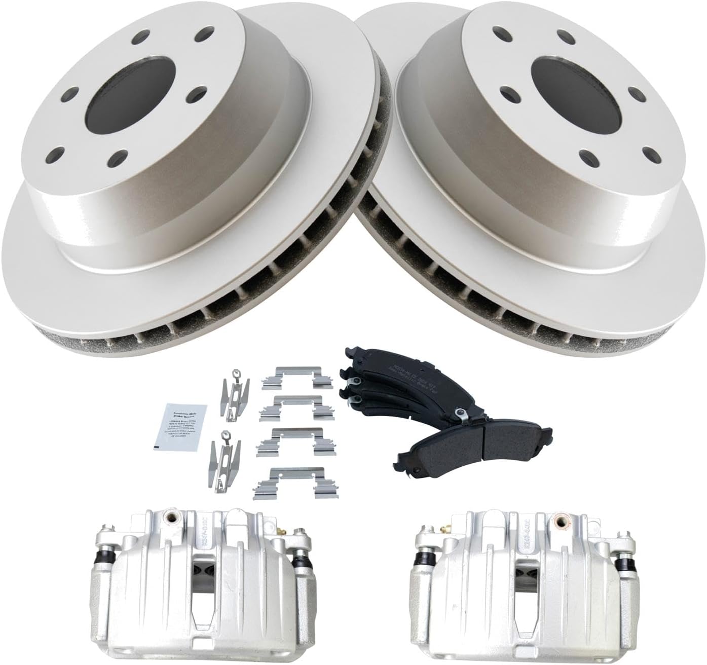 TRQ Rear Brake Pad & Rotor Kit Compatible with 02-06 Cadillac 00-06 Chevrolet GMC