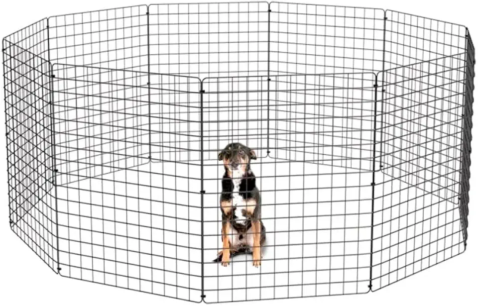 Cercado Móvel Pet Grande Dobrável para Cachorros Pequeno e Médio Porte Coelho 80cm Altura Cercadinho Articulado Portátil (PRETO, 10 TELAS)