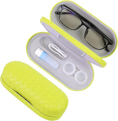 Miniatura 17 de Estuche 2 en 1 para Lentes de Contacto y Anteojos para Mujeres, Hombres y Niños, Estuche Duro Portátil de Doble Cara para Anteojos de Viaje con