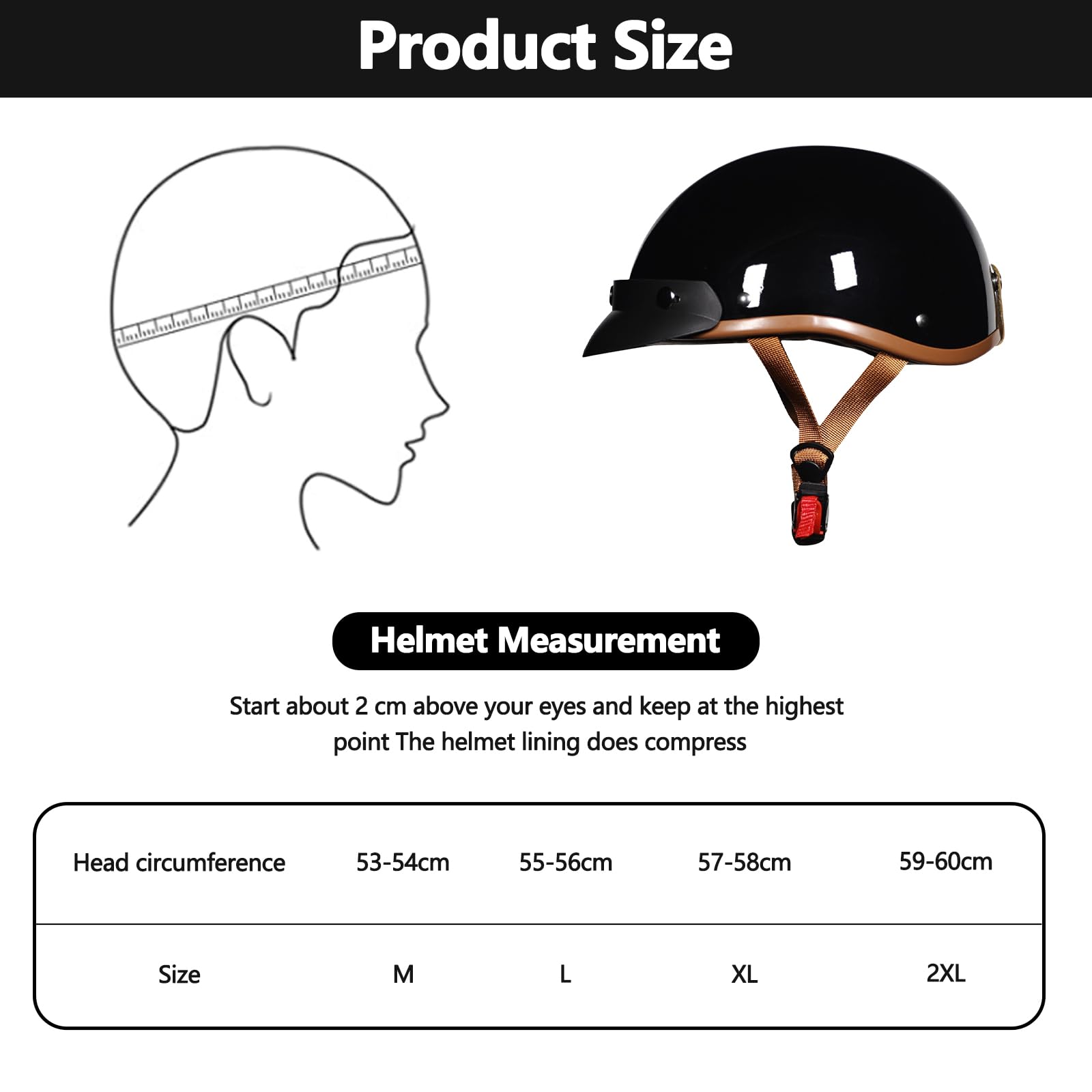 Kask motocyklowy retro Harley dla dorosłych, na skuter, stylowy półotwarty kask z okularami, otwarta twarz, kask zderzeniowy do motoroweru cruiser Vespa (czarny w paski z okularami)