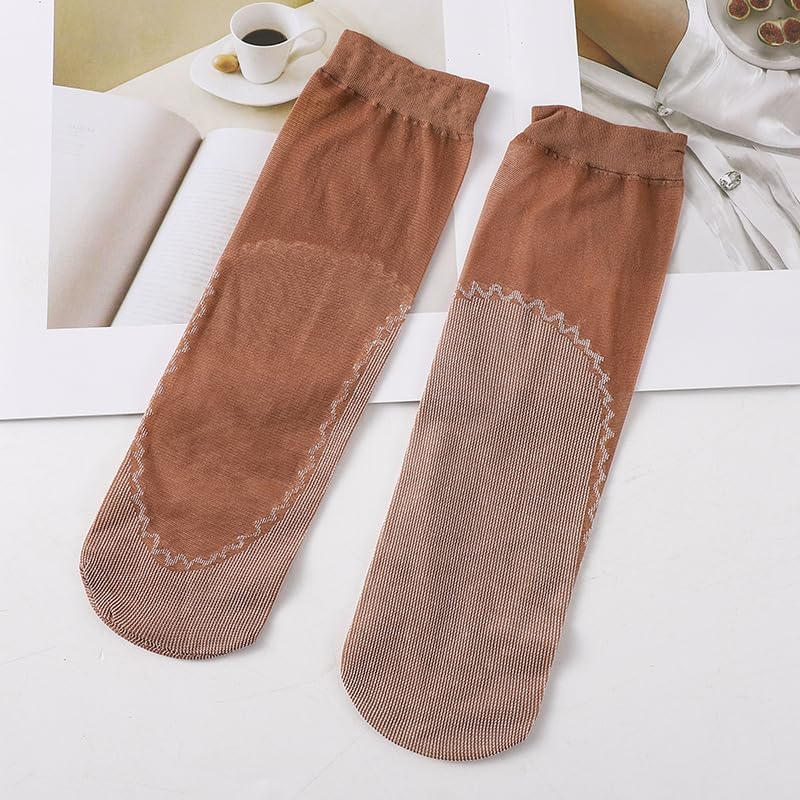 20 Pairs Women's Nylon Ankle Short Sheer Socks（Dark complexion）2