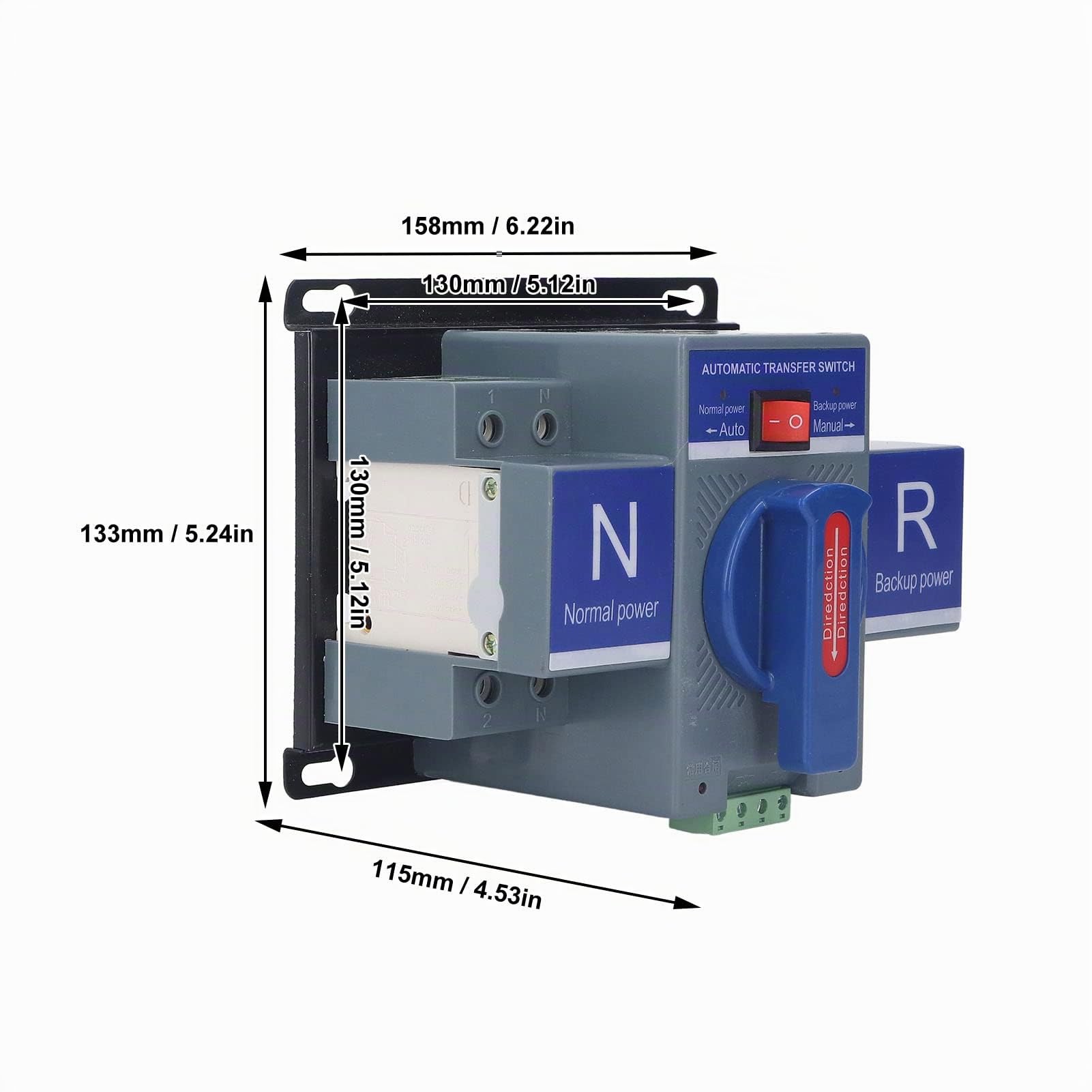 Interruptor de Transferencia Automática de Doble Potencia AC230V 2P CB Micro Tipo de Ruptura Mini Cambio para PV Doméstico (63A)