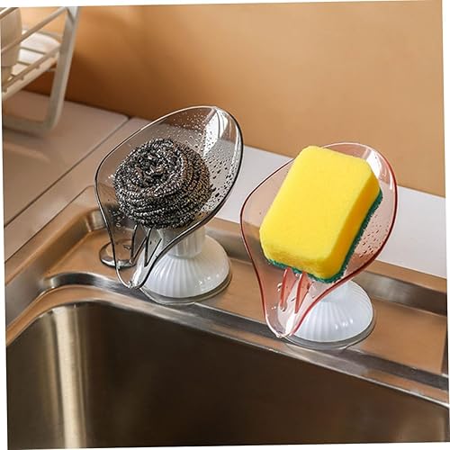 Miniatura 8 de Jabonera giratoria de hojas autodrenantes para baño y cocina, bandeja de jabón para limpieza fácil y secado rápido