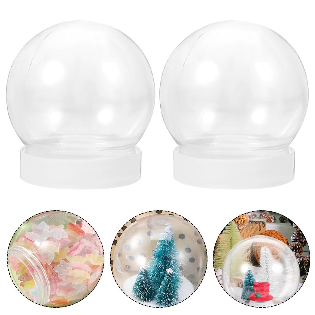 Homoyoyo 60 Bolas de Nieve para Hacer Tú Mismo, de Plástico Rellenables de 150 Ml con Tapa de Rosca para Decoración de Navidad, Cumpleaños, San Valentín, Fiestas, 2,9 X 2,6 Pulgadas