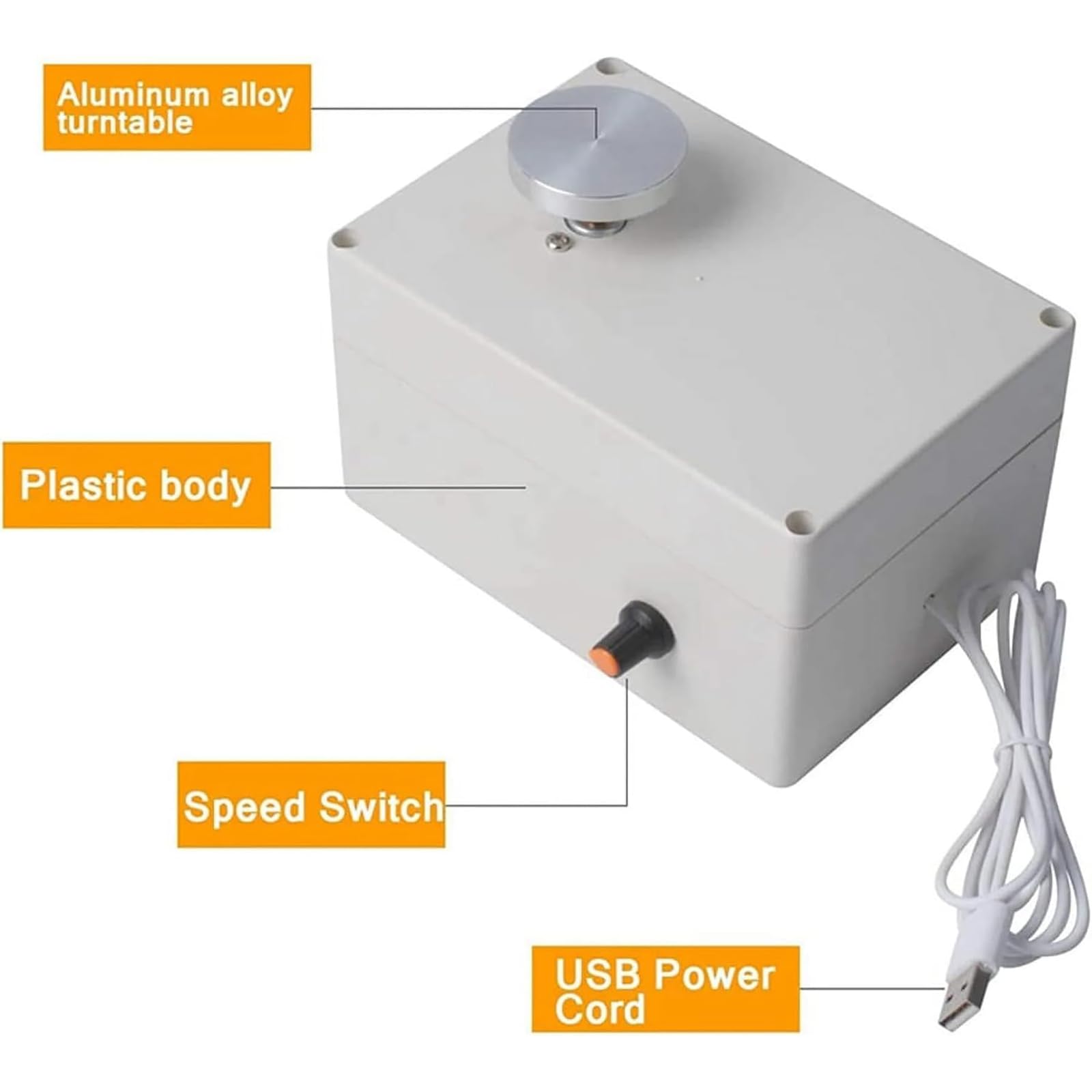 Elektryczna maszyna garncarska, ceramiczna maszyna do formowania USB z aluminiowym gramofonem, regulowana prędkość 0-2000 obr./min, zestaw roboczy do gliny DIY