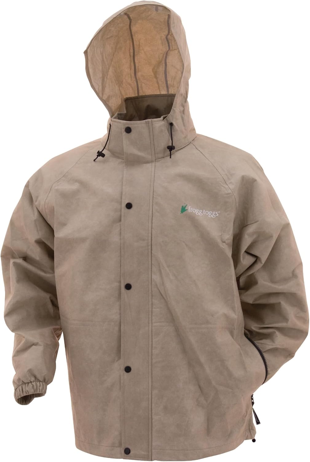 FROGG TOGGS Men's Classic Pro Action Waterproof Breathable Rain Jacket, Khaki, Medium