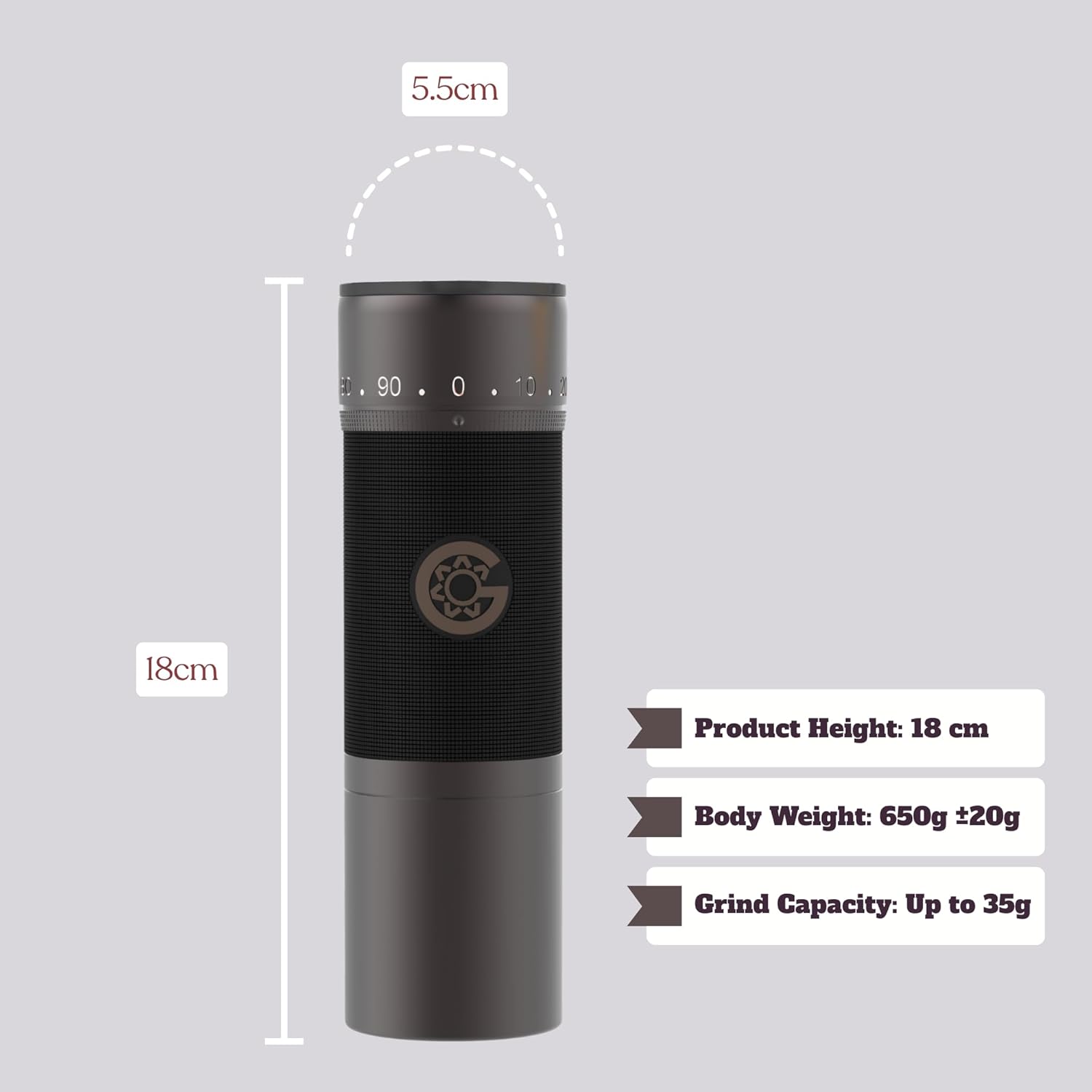 KINGrinder K7 Manual Coffee Grinder, Bent Handle, Magnetic & Clip Powder Catcher, Pro‑Level 7‑Edge Stainless Steel Conical Burr, 30–35g Capacity