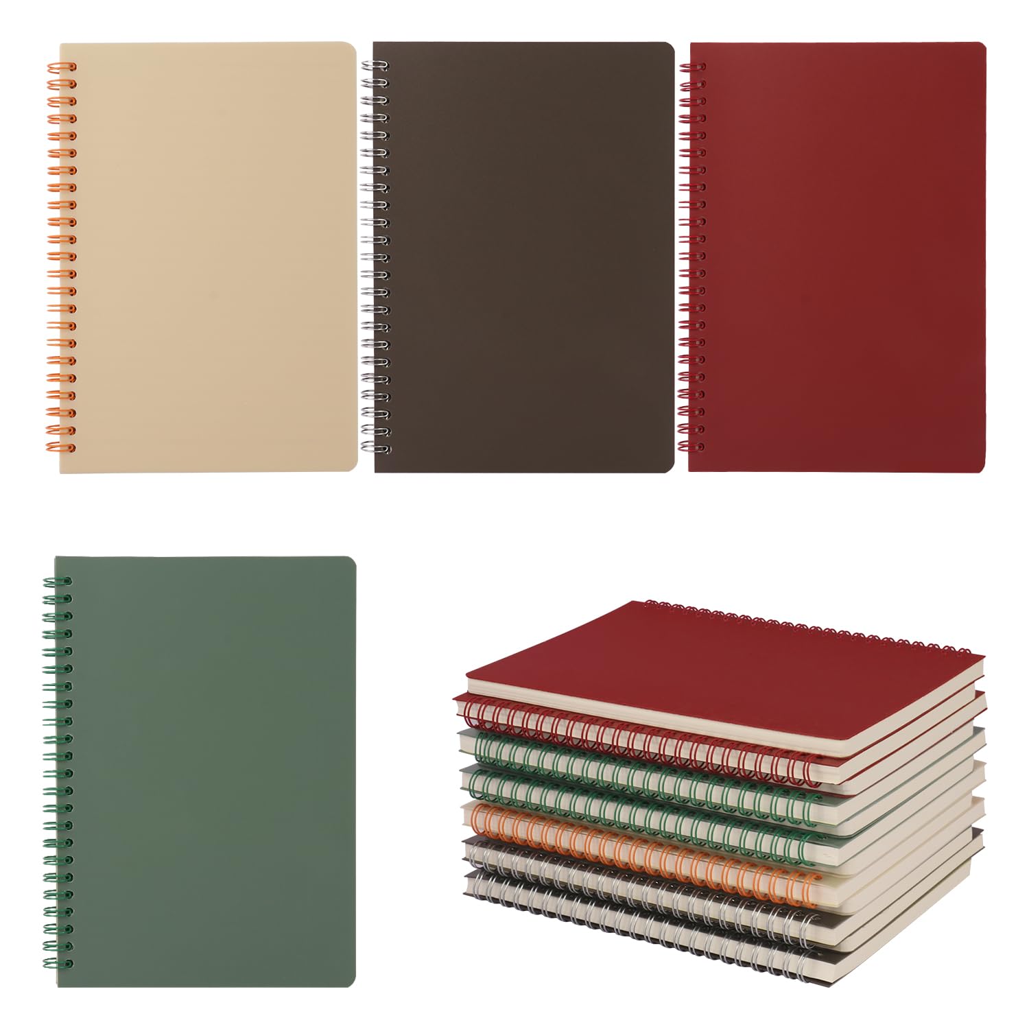 IHDYPPEW Confezione da 16 quaderni a spirale formato A5, versatili e medi per lavoro, studio e uso quotidiano, confezione da 16 quaderni impermeabili di alta qualità, per uomini e donne (80 fogli, 160