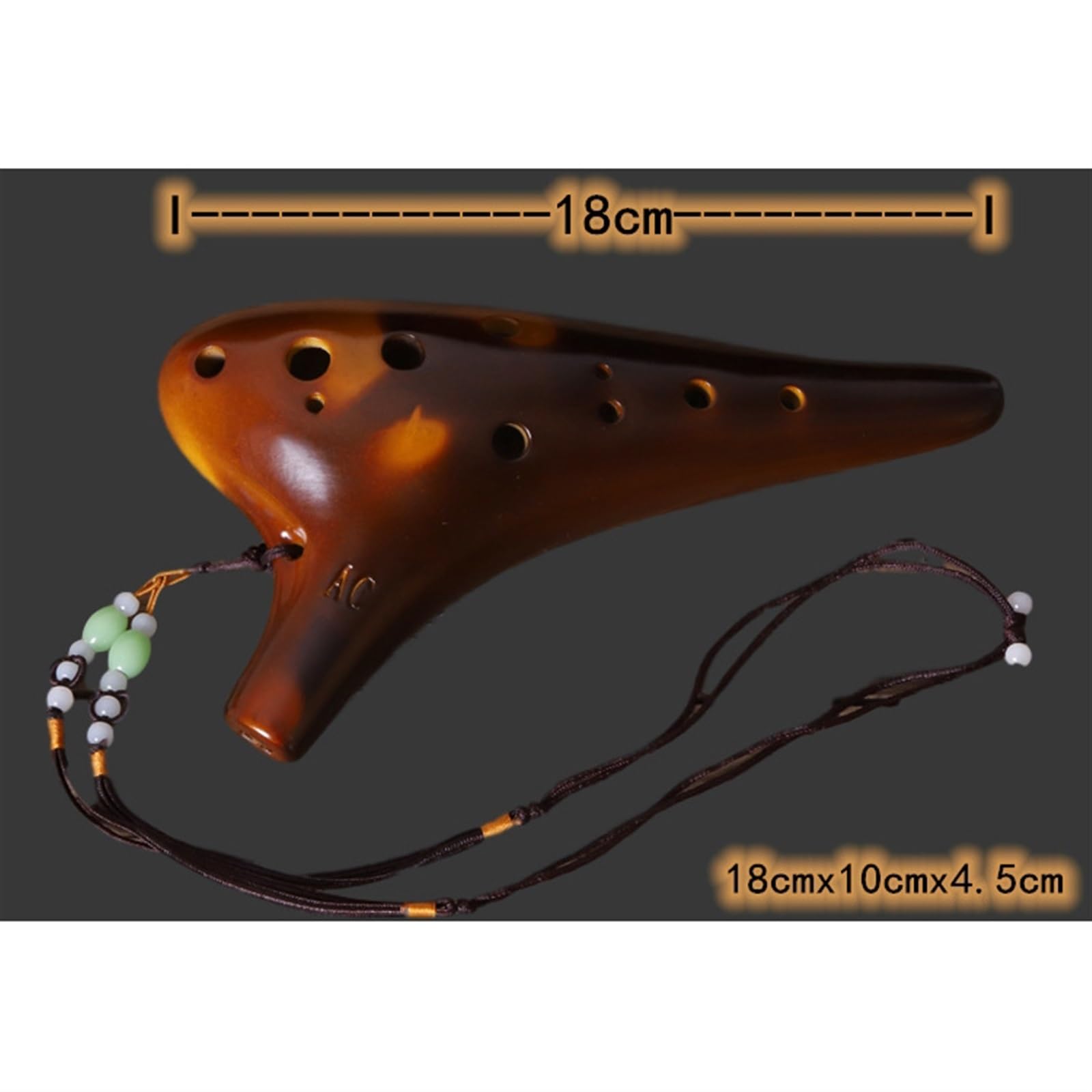 Ocarina principianti Strumento Musicale Ocarina A Dodici Fori Giallo Ambra Con Chiave In Do Contralto Strumento Musicale Ocarina In Do