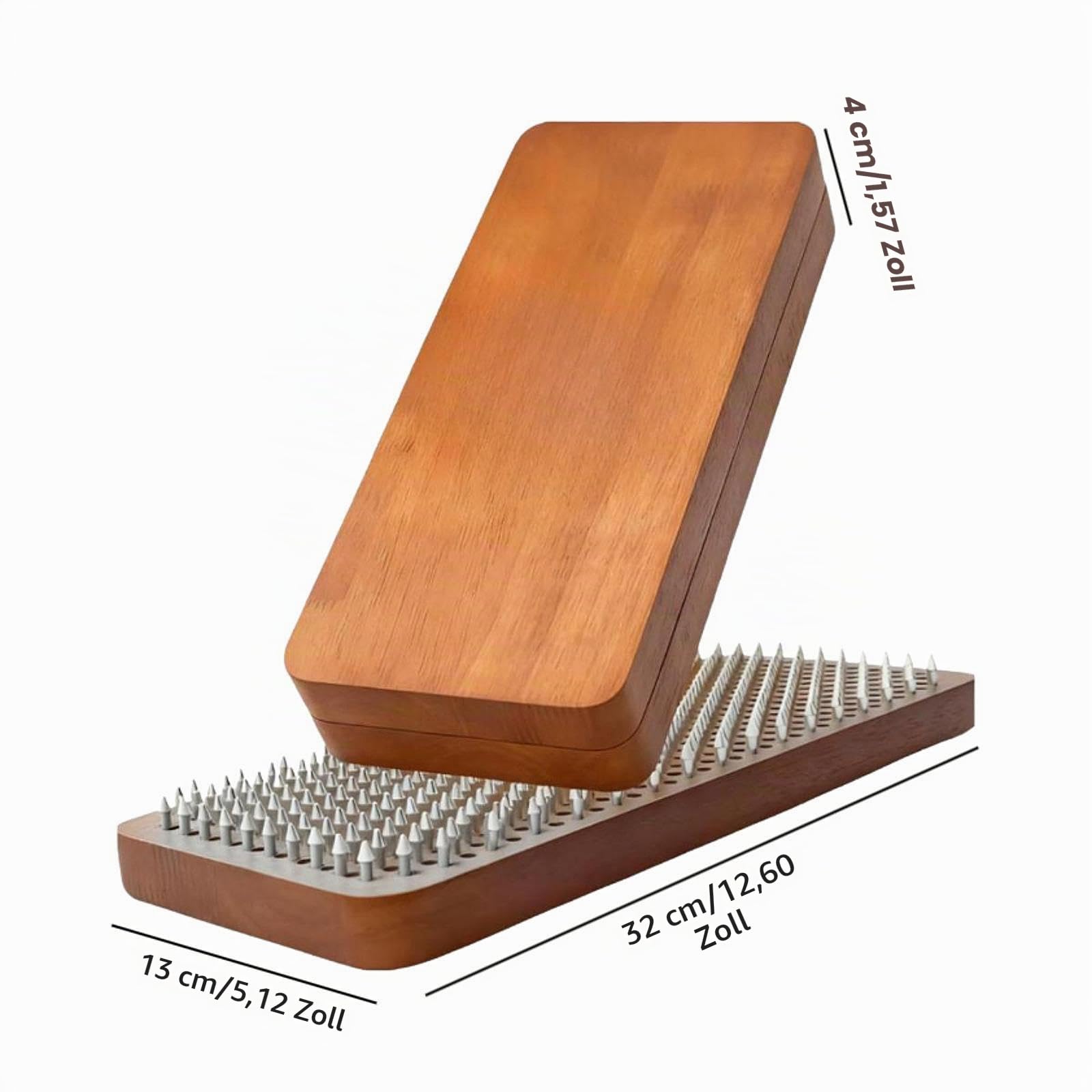 Perfeclan 2 Stück Fußmassagebrett, Holz-Fußmassagegerät für Akupressur und Reflexzonenmassage, tragbares Sadhu Board Holz-Nagelbrett, Fersensporn-Massagegerät für Yoga, Meditation, Pilates
