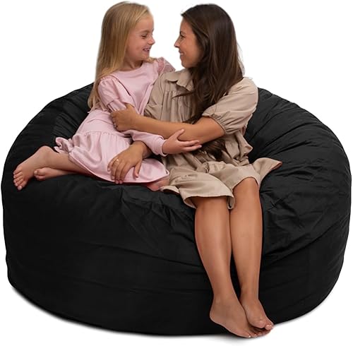 Miniatura 55 de ULTIMATE SACK 3000 Silla Puf de 3 Pies, Funda de Gamuza Negra – Tumbona de Espuma de Gran Tamaño, Asiento de Suelo, Sofá Pequeño o Sofá Cama para