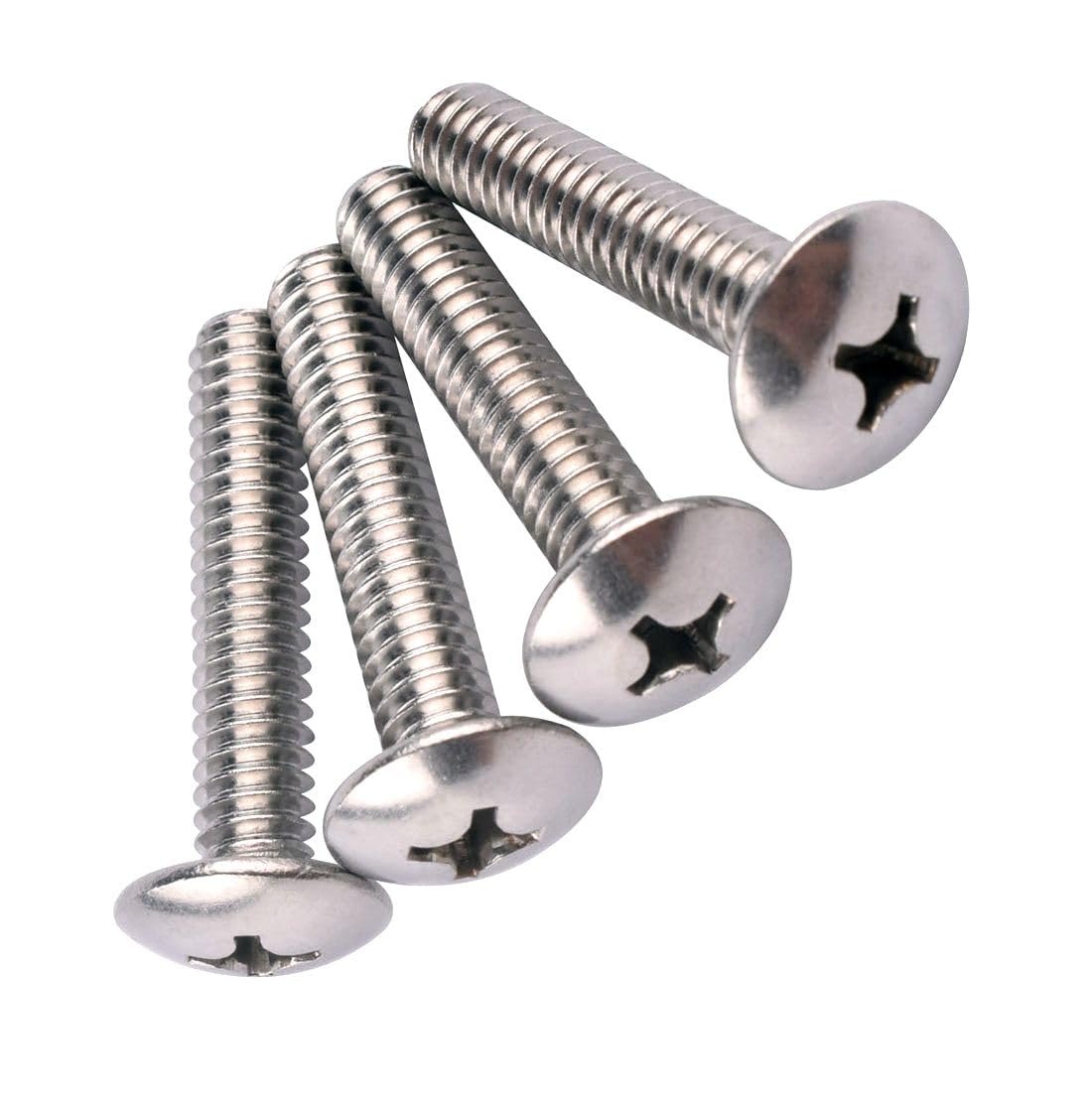 #8-32 x 1/2" Truss Head Machine Screws, Phillips Drive, Full Thread, 304 Stainless Steel 18-8, 50Pcs