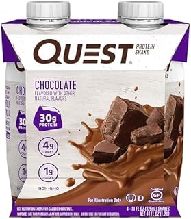 Quest Nutrition Protein Shake, Chocolate, High Protein, Low Carb, Gluten Free, Keto Friendly, 11 Fl. Oz, 4 Count