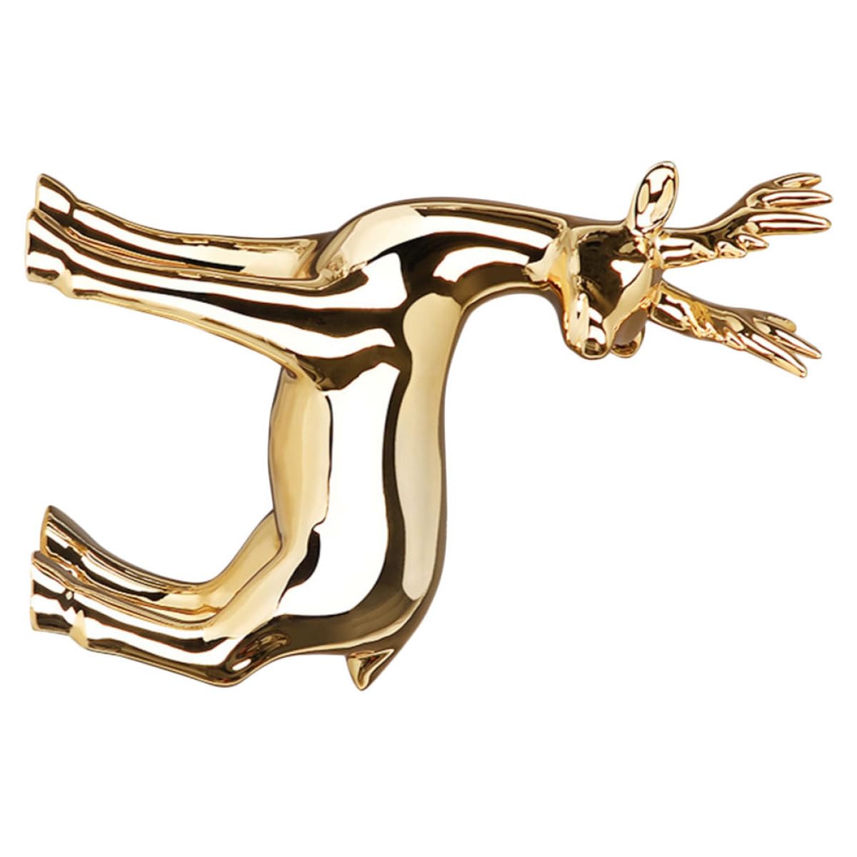 Statue de cerf dorée en céramique haut de gamme au design nordique