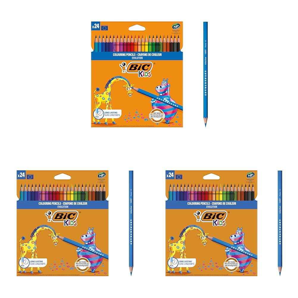 Bic Kids Evolution Silinebilir Kuru Boya Kalemi Kutu 24 Renk