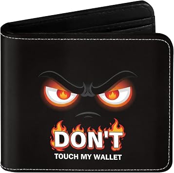 Cool Boy Wallet for Kids, Boys Funny Bifold Leather Dont Touch Wallets, Novelty Gift for Teens, Birthdays, Christmas