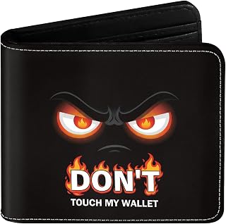 Cool Boy Wallet for Kids, Boys' Funny Bifold Leather 'Don't Touch' Wallets, Novelty Gift for Teens, Birthdays, Christmas