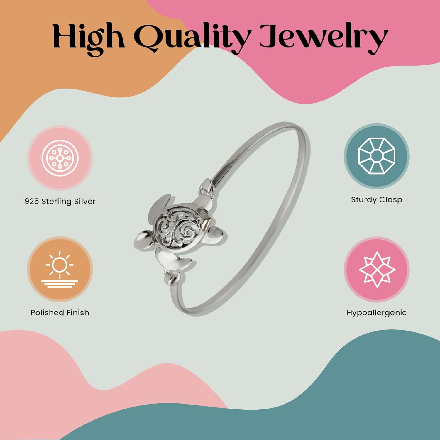 FashionJunkie4Life 925 Sterling Silver Unique Bangle Bracelets for Women