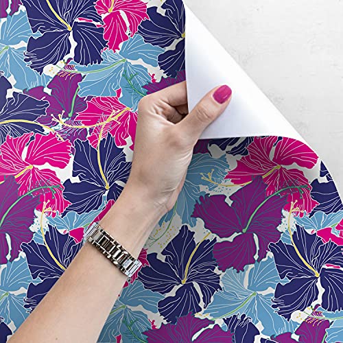 Fotomurale autoadhesivo 208x146 cm impermeable con dibujo de hibisco 4