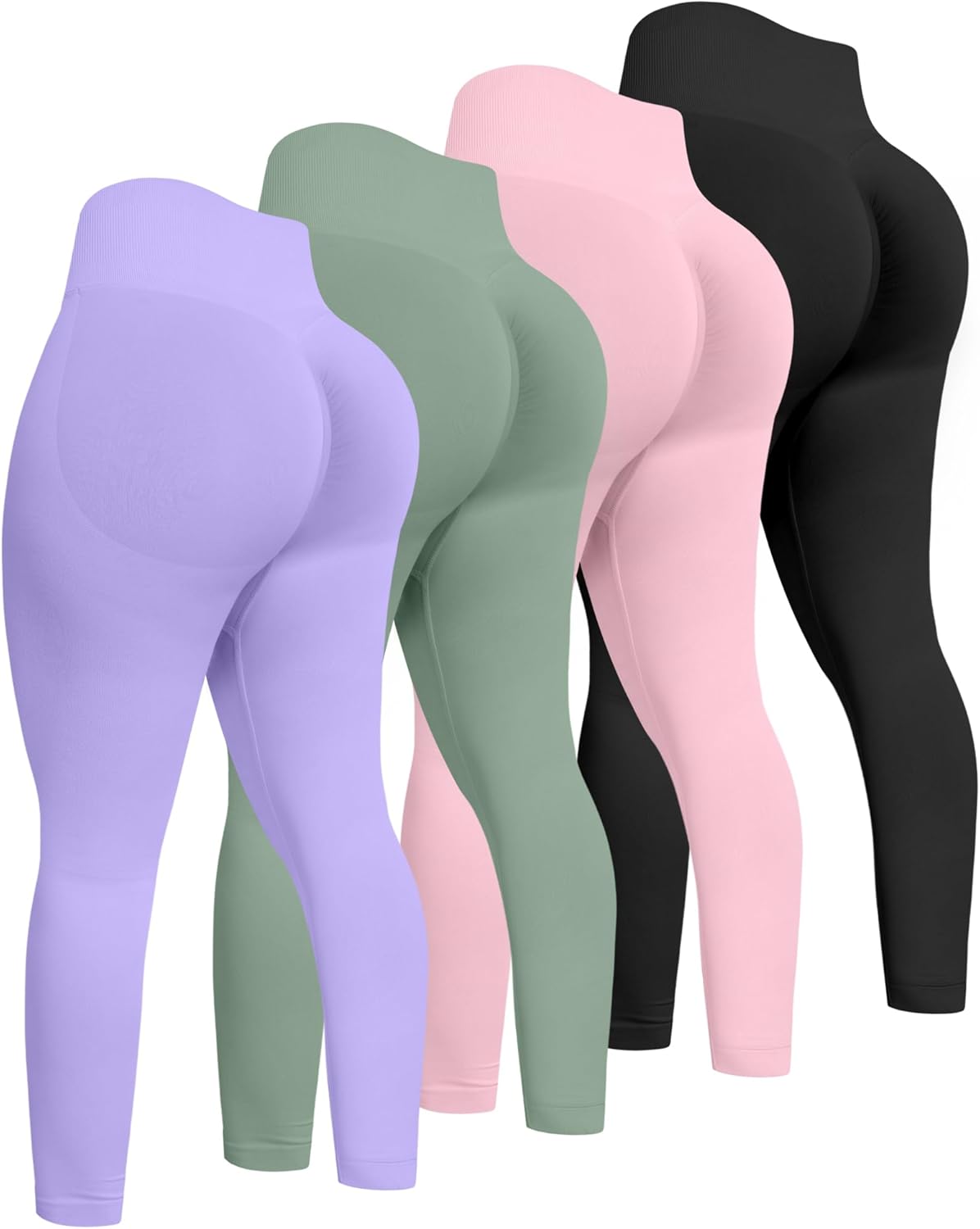 ATHVOTAR Workout Gym Leggings Women, High Waisted Seamless Butt Lifting Scrunch Butt Sports Leggings