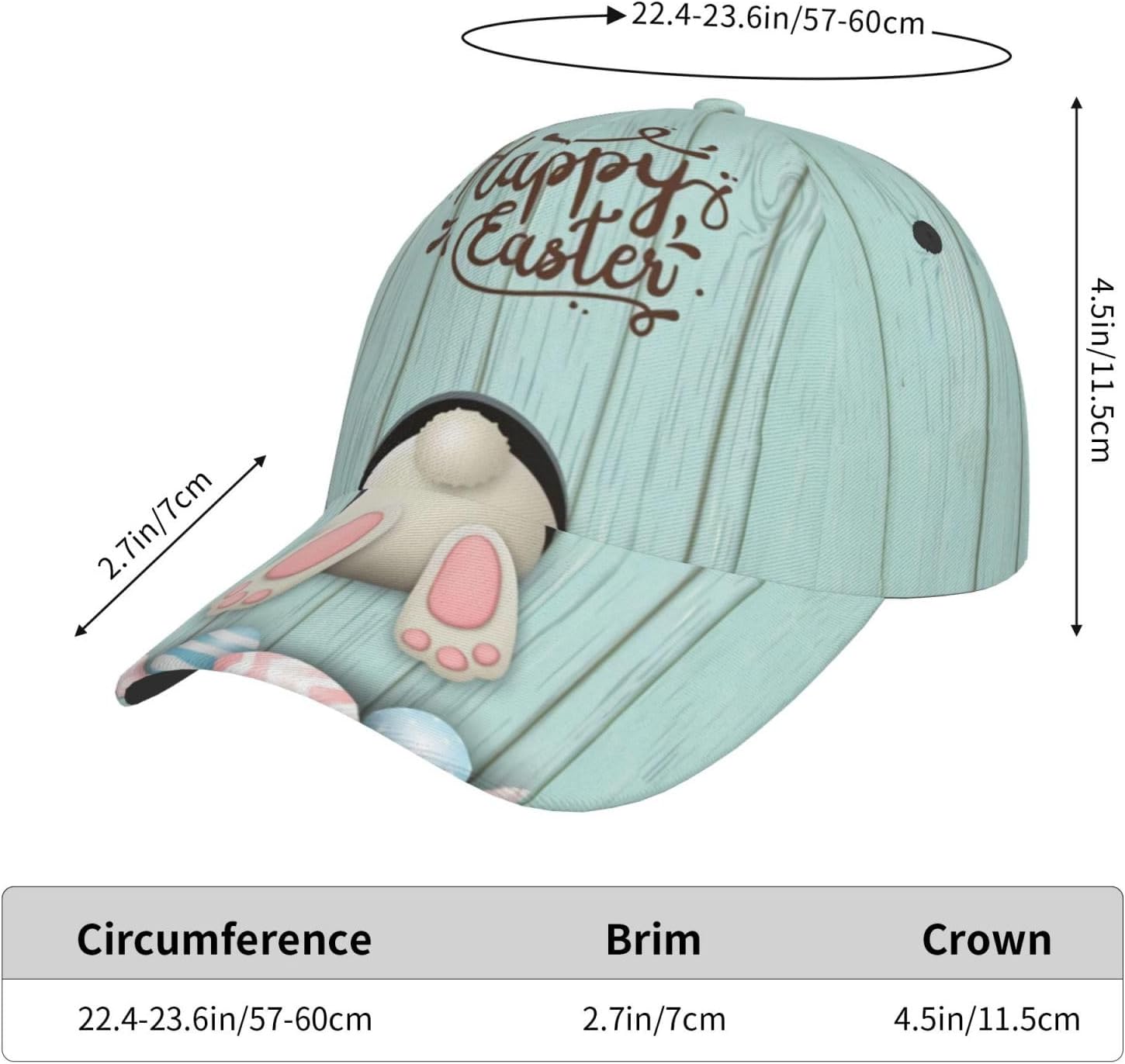 Cute Easter Bunny Flat Bill Hat Men Women Baseball Cap Easter Eggs Hat Adjustable Easter Cap