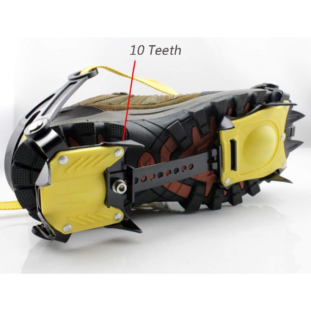 LANGWEI Crampons De Traction pour La Randonnée, Crampons Antidérapants 10 Dixièmes Crampons Crampons À Glace Poignées De Neige avec Pochette De Rangement pour l'escalade sur Neige en Plein Air