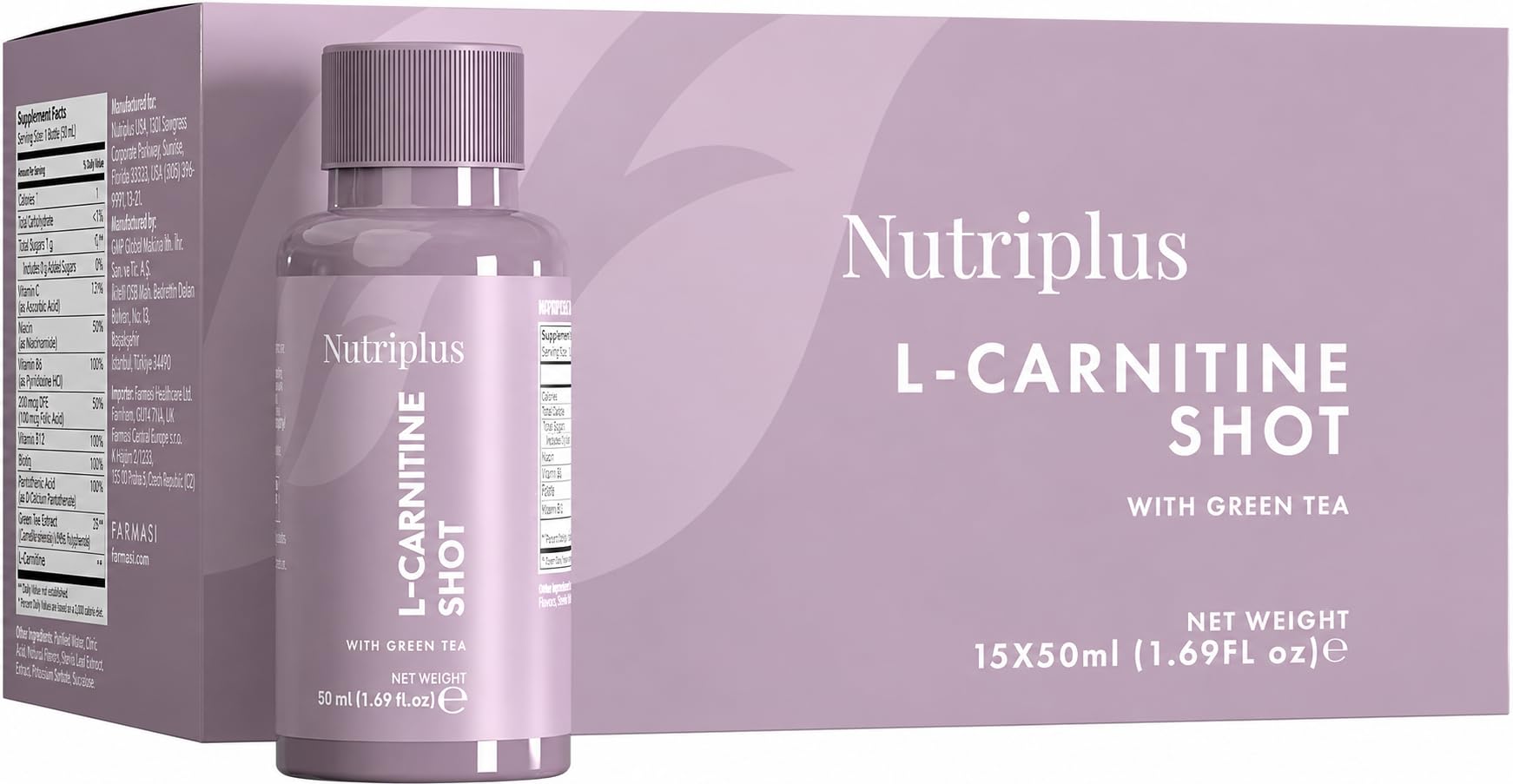 FARMASi Suplemento líquido de L-carnitina 1500 mg, 600 mL