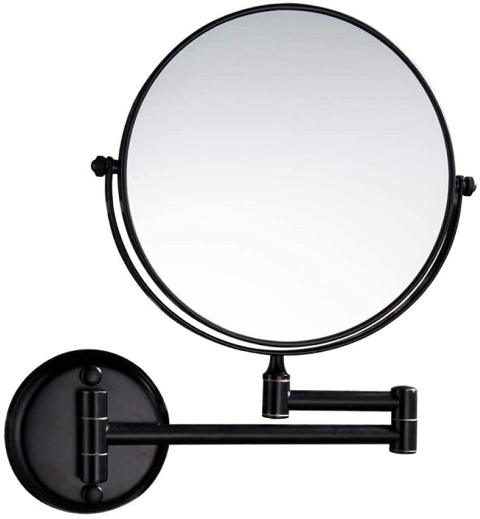 Miroir de maquillage pour salle de bains rond et pliant couleur nero 8 pouces